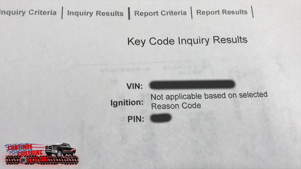 alpha obd key code pin printout from dealer continue crushing overland