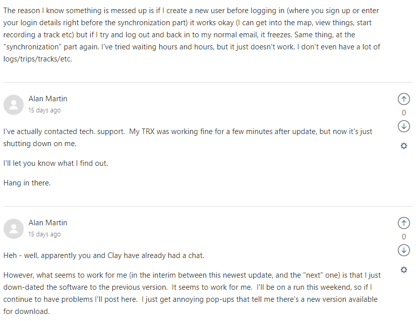 New Update Can t login or get past Synchronization – Magellan TRX Support